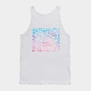 Pink and blue leopard pattern Tank Top